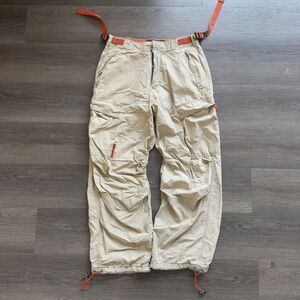 VTG Y2K Abercrombie Fitch Cargo Pants Sz S 32 X 29 Beige Paratrooper Utility